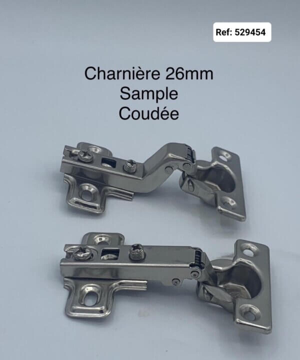 Charnière 26mm Simple Coudée